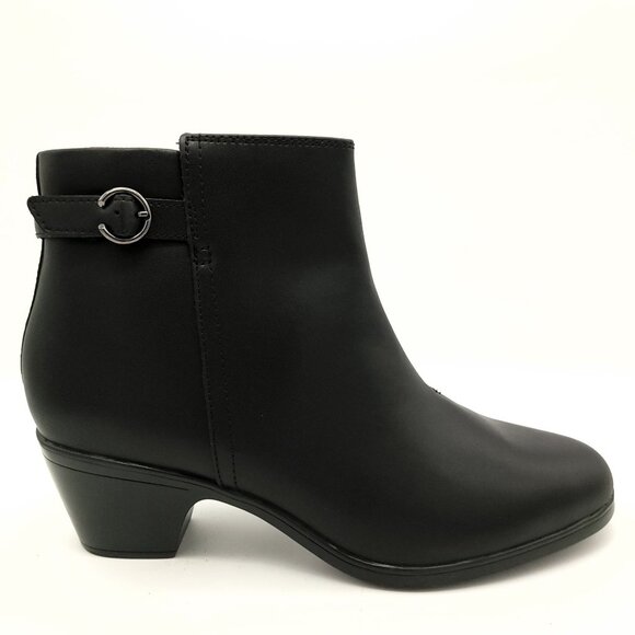 Clarks Emily2 Belle Ankle Boots Womens 10 Black Classic Chic MInimalist Comfort - Picture 1 of 6